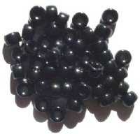 50 6x9mm Opaque Black Glass Crow Beads